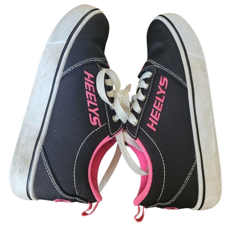 Heelys Pro 20 Pink Black White Lace Up Low Profile Wheels Skater Shoe Youth 6 - Picture 6 of 9